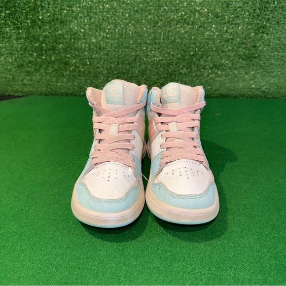 DC Shoes Pastel Blue Pink Iridescent Sneakers Preschool Little Girls Size 13C - Picture 2 of 6